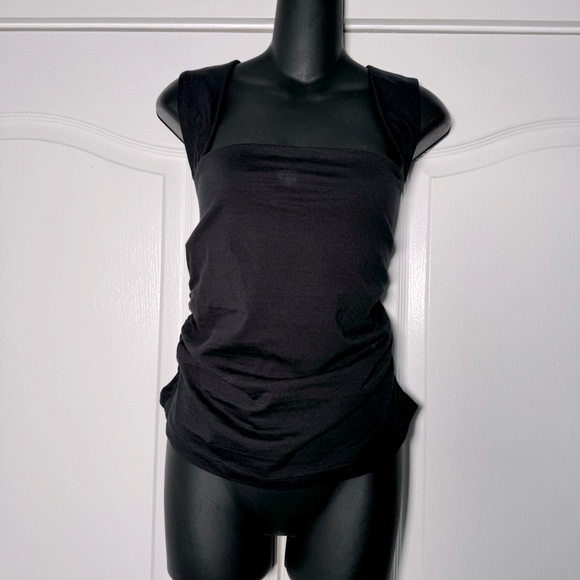 Anthropologie Maeve Black Square Neck Top NWT Size Medium - Picture 2 of 6